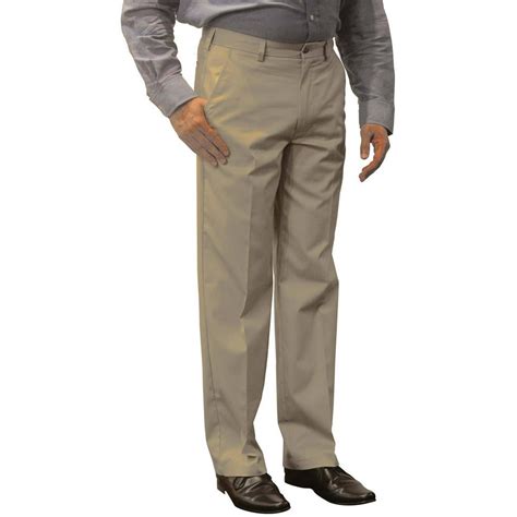 George George Mens Premium Flat Front Khaki Pants