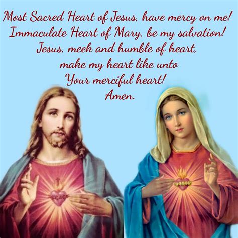 The Sacred Heart Of Jesus And The Immaculate Heart Of Mary Printable