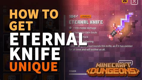 Where To Get Eternal Knife Minecraft Dungeons Unique Soul Sword Youtube