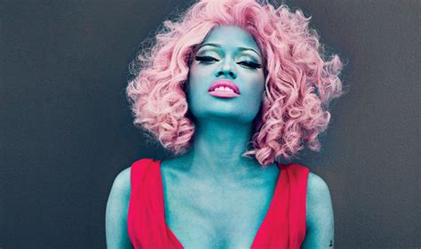Nicki Minaj Goes Blue Kanye West Goes Shirtless In Vogue