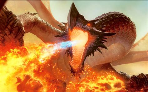 Dragon Fire Breath Digital Wallpaper Dragon Fire Fantasy Art Magic