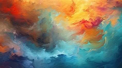 Abstract Colorful Oil Painting Background Illustration Ai Generative