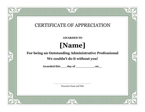 Free Printable Certificate Of Appreciation Template Pdf Word