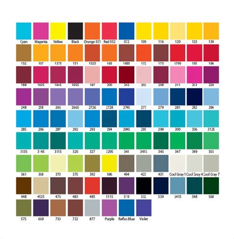 15 Word Pantone Color Chart Templates Free Download Free And Premium