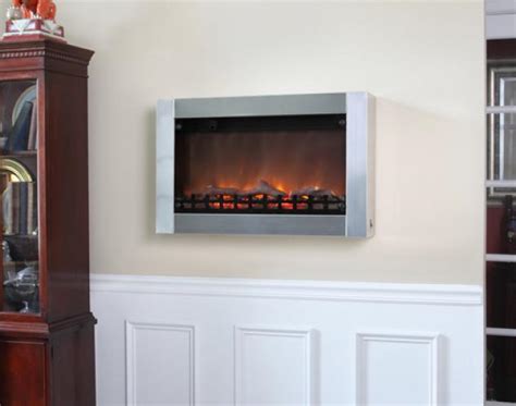 New modern electric fireplace is designed to mimic the look of a real flame. Stainless Steel Wall Mounted Electric Fireplace | Well ...