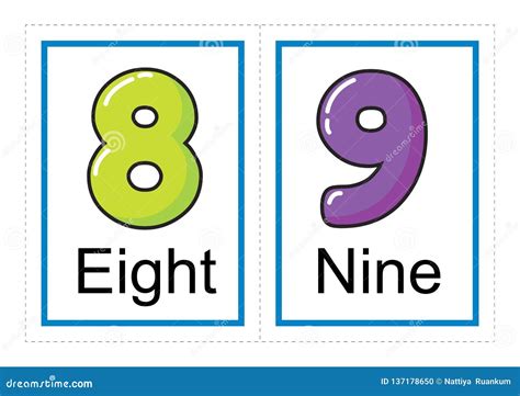 Flash Card Collection For Numbers And Their Names For Preschool
