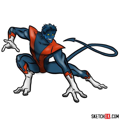 How To Draw Nightcrawler From X Men Series Step By Step Drawing