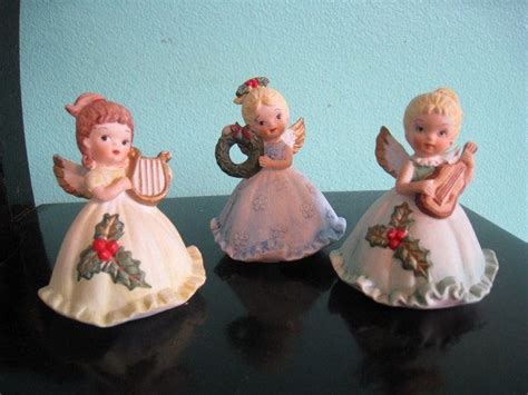Vintage Set Of 3 Ceramic Angels Made In Japan Cute Angels Etsy