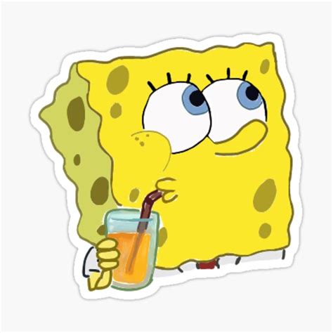 Spongebob Drinking Sticker By Maddydurot Redbubble