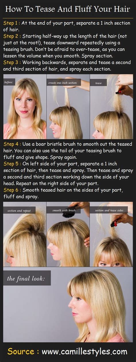 How To Tease And Fluff Your Hair Teased Hair Hair Tutorial Hair Beauty
