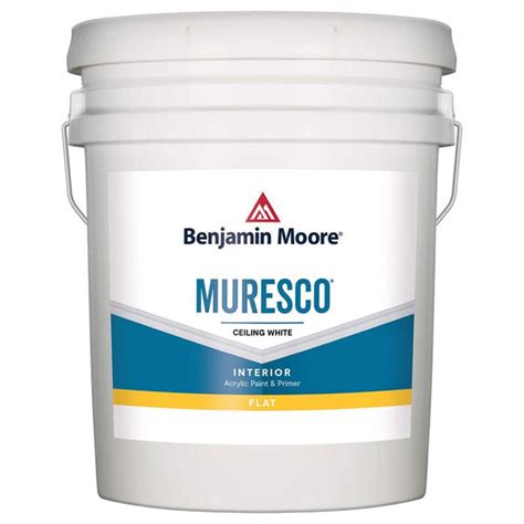 Benjamin Moore Muresco Flat White Acrylic Latex Ceiling Paint 5 Gal