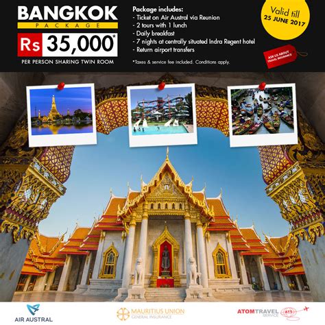 Bangkok Package Via Air Austral Atom Travel