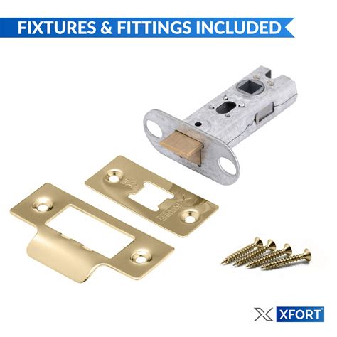 Xfort 2 Pack 65mm Polished Brass Tubular Latch Ce Approved And Fire