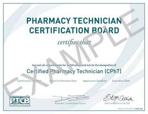 Updated Certificate Design 2019 Ptcb Pharmacy Technician
