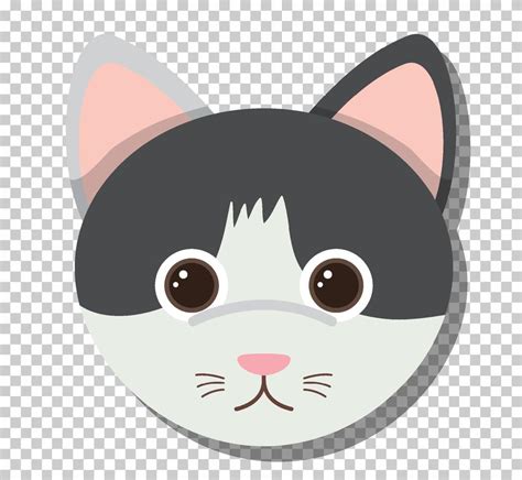 Cute Cat Head In Flat Cartoon Style 8619479 Vector Art At Vecteezy