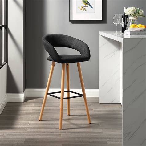 Better Homes And Gardens Modern Curved Open Back Bar Stool Black