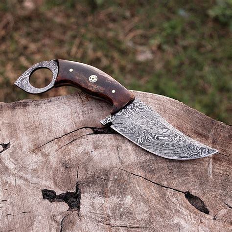 Damascus Skinner Knife Hk0256 Black Forge Touch Of Modern