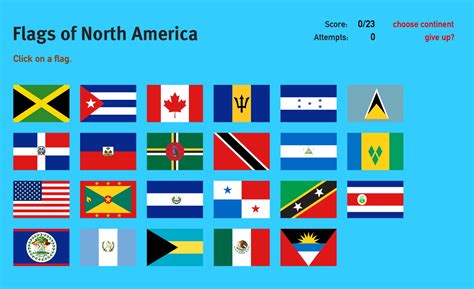 Interactive Map Of North America Flags Of North America World
