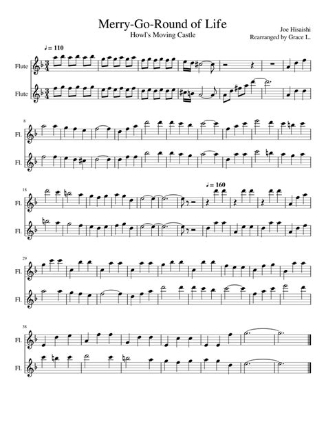 Merry Go Round Of Life Sheet Music For Flute Download Free In Pdf Or