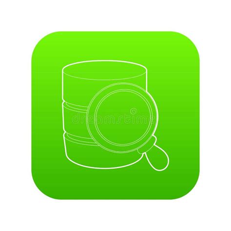 Searching Database Icon Green Vector Stock Vector Illustration Of