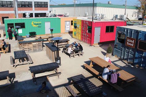 Kcs Latest Food Hall Is A Collection Of Shipping Containers In The