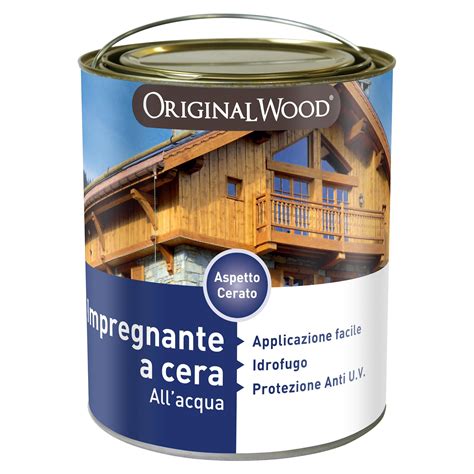 Impregnante Cera Ad Acqua Original Wood 25 L Bianco Pronto Uso 12 M²