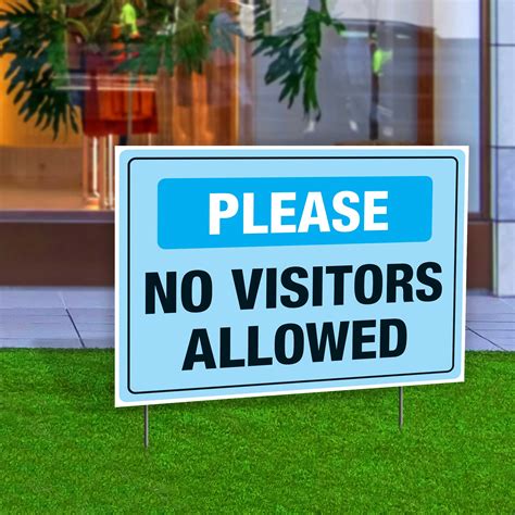 Please No Visitors Allowed Double Sided Yard Sign 23x17 In Plum Grove