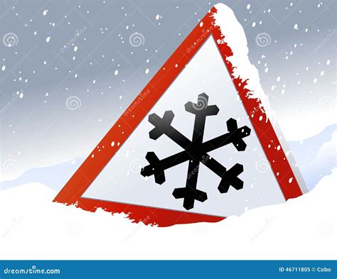 Winter Road Sign Stock Vector Image 46711805
