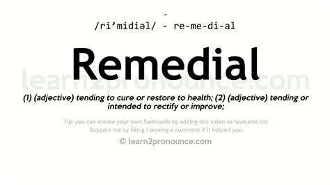 Pronunciation Of Remedial Definition Of Remedial Youtube