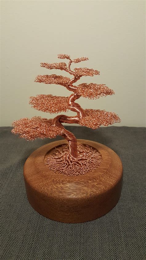 Handmade Copper Wire Informal Upright Bonsai Tree Rcrafts