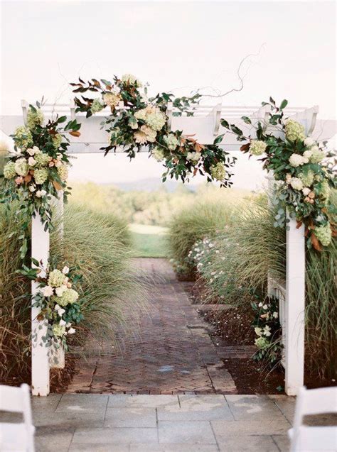 Flowers Over White Wedding Arch Google Search White Wedding Arch