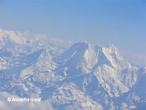 Mount Everest & Himalayas Top View From Mountain Flight ...