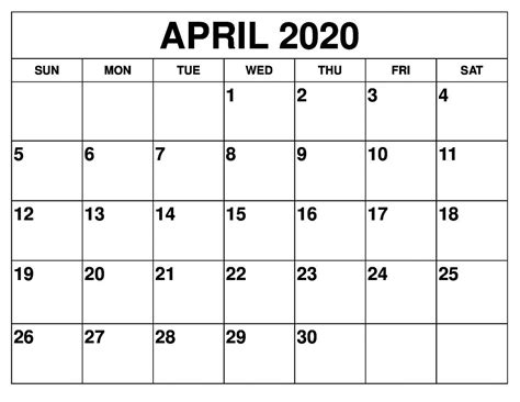 Blank April 2020 Calendar With Different Design Pretty Calendar