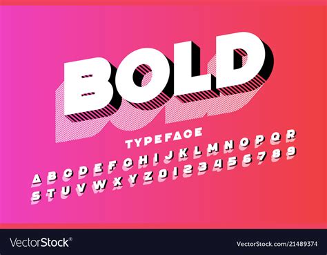 Modern Ultra Bold 3d Typeface Alphabet Letters Vector Image