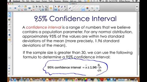 Strictly speaking a 95% confidence interval means that if we were to take 100 different samples and compute a 95% confidence interval for each sample, then approximately 95 of the 100 confidence intervals will contain the true mean value (μ). How To Manually Calculate The 95 Confidence Interval