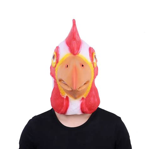 Halloween Costume Mask Cock Head Mask Chicken Headwear Mask Festival Party Cosplay Drop