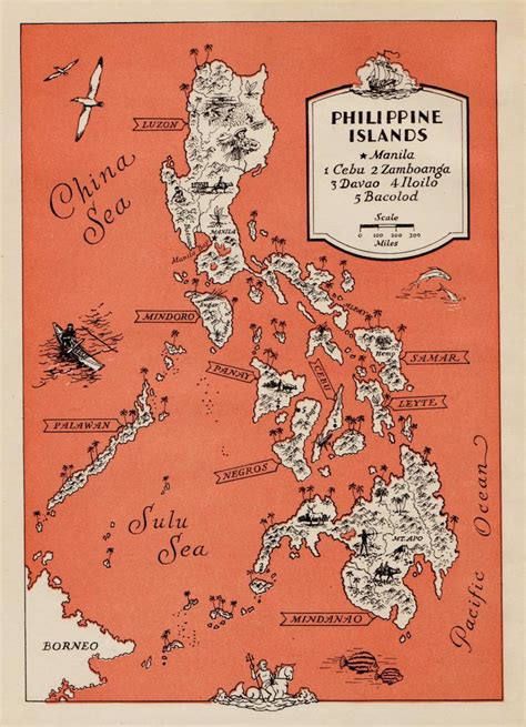 1940s Philippines Picture Map Print Philippine Islands Gallery Etsy