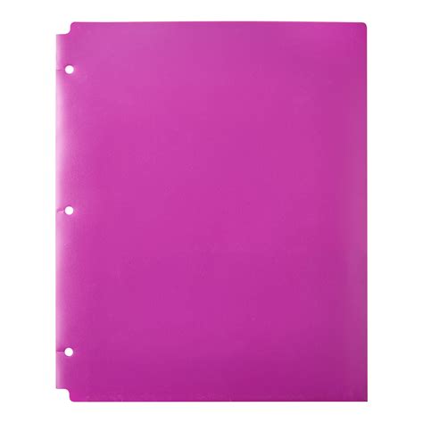Pen Gear 2 Pocket Poly Folder Purple Color 3 Hole Punch Durable 1