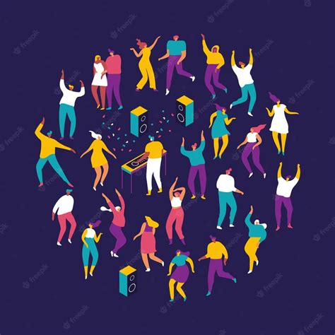 Premium Vector Party Vector Set Of Dancing People Silhouette Isolated