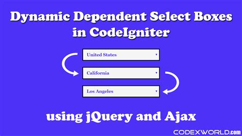 Dynamic Dependent Dropdown In Codeigniter Using Jquery And Ajax Codexworld