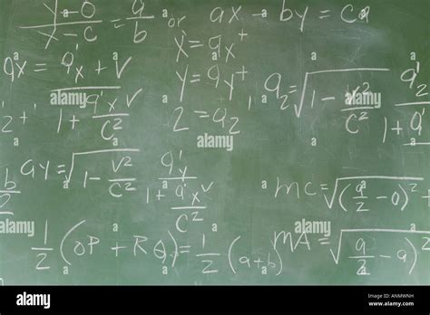 Blackboard With Math Equations Stock Photo Alamy