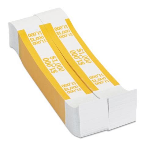 Currency Straps Yellow 1000 In 10 Bills 1000 Bandspack 401000 1