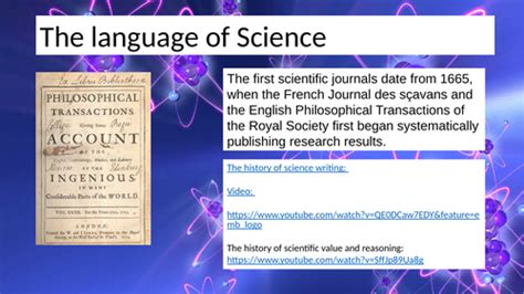 the language of science teaching resources
