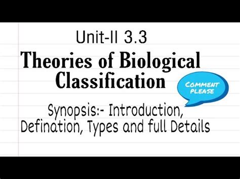 🐈 Theories Of Biological Classification Biological Classification