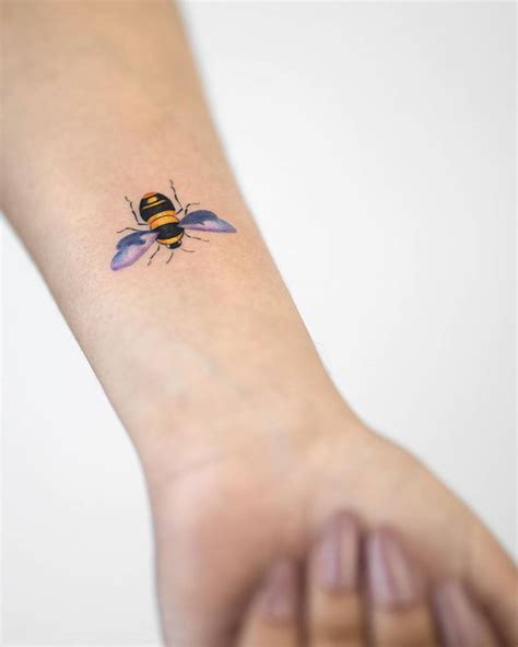 Bee Tattoo On The Inner Forearm