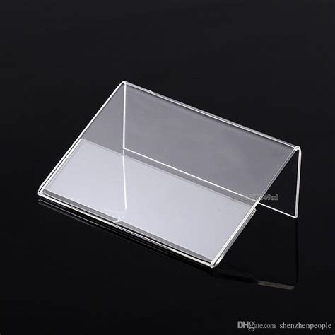 2021 Clear 6x4cm L Shape Pmma Acrylic Plastic Table Sign Price Tag