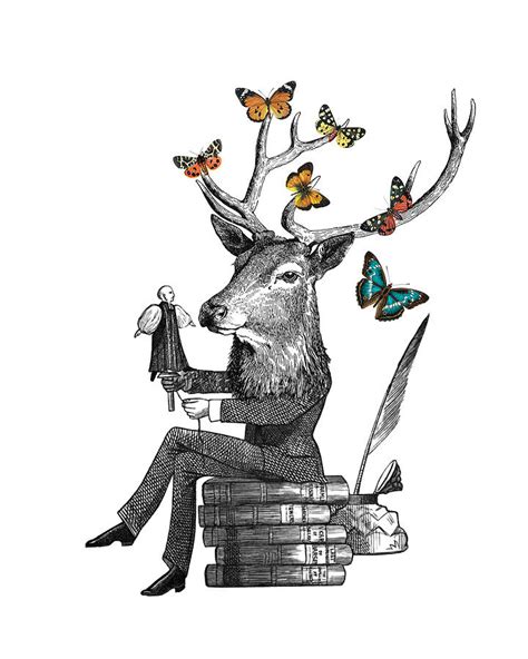 Whimsy Deer Collage Digital Art By Madame Memento Fine Art America