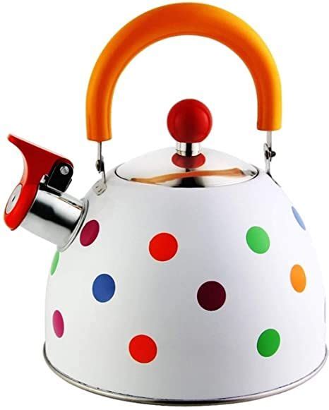 Cute Colorful Dot Water Kettle L Folded Handle Stainless Steel