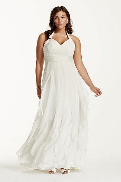 Plus Size White Halter Dresses Attire Plus Size
