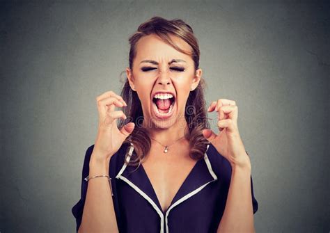 Hysterical Angry Frustrated Woman Screaming Stock Photo Image Of